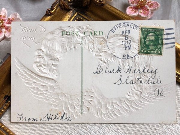 画像5: Postcard  アンティークポストカード イースター 美しい天使たち F.Brundage ブランデージ (5)