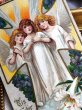 画像3: Postcard  アンティークポストカード　イースター　3人の天使　白百合　スミレ　アメリカ1909年 (3)