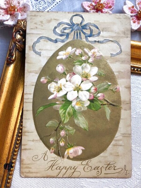 画像2: Postcard   アンティークポストカード イースター お花 卵 (2)