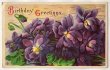 画像1: Postcard  　アンティークポストカード　スミレのお花 　(未使用) (1)