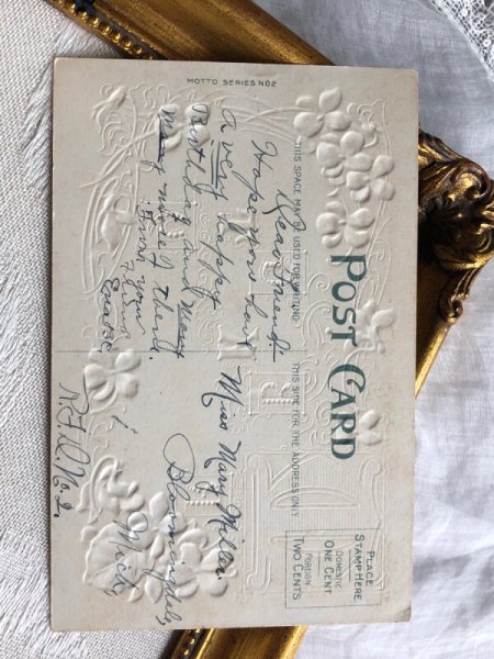 画像4: Postcard   アンティークポストカード スミレのお花 お誕生日メッセージ (4)