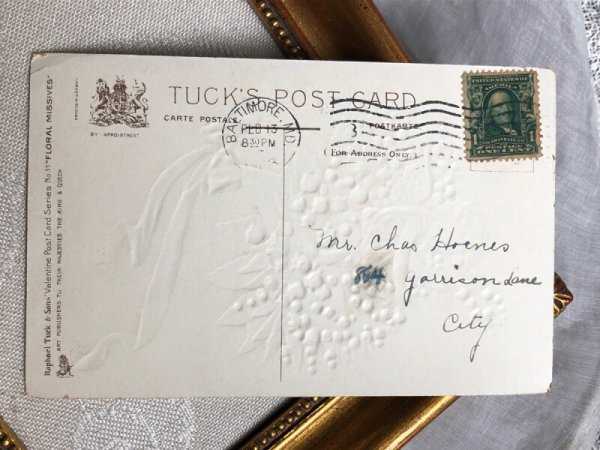 画像4: Postcard  　アンティークポストカード　バレンタイン　スズランのお花と天使　妖精 (4)