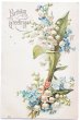 画像1: Postcard  　アンティークポストカード　スズランと忘れな草のお花　アメリカ1907年 (1)