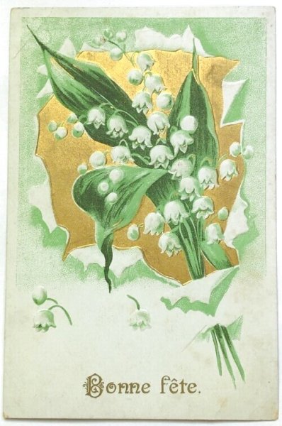 画像1: Postcard  　アンティークポストカード　スズランのお花　 (1)