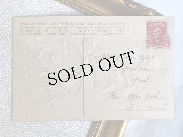 画像4: Postcard 　アンティークポストカード　薔薇のお花　アメリカ (4)