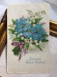 画像2: Postcard  　アンティークポストカード　忘れな草とスズランの花束　アメリカ1912年 (2)