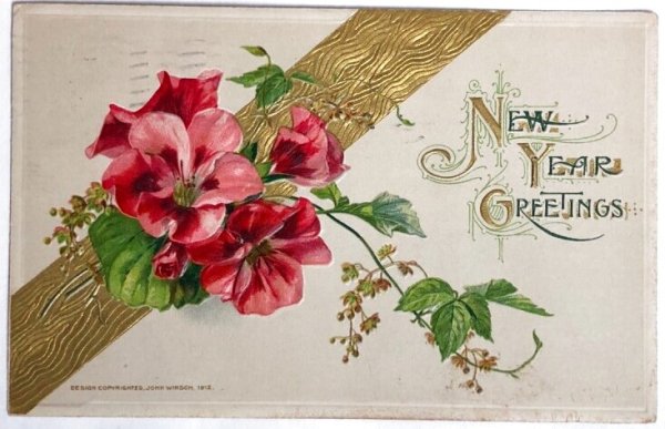 画像1: Postcard  　アンティークポストカード　お花　アメリカ1912年 (1)