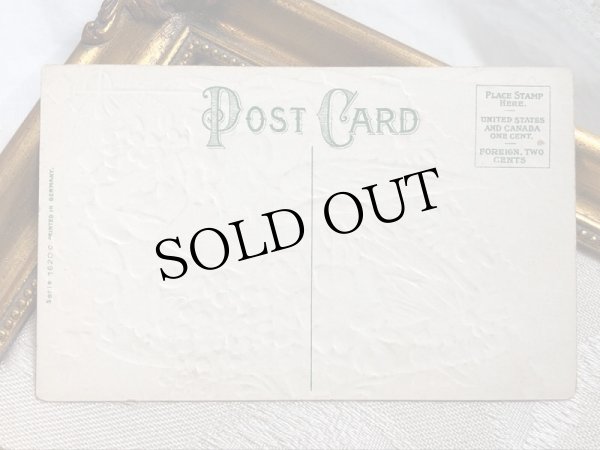 画像4: Postcard  　アンティークポストカード　伝書鳩とお花　薔薇　忘れな草　（未使用） (4)