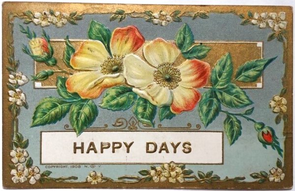 画像1: Postcard  　アンティークポストカード　お花　アメリカ1908年 (1)