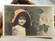 画像2: Postcard　アンティークポストカード　キノコ帽子の女の子　写真　（未使用） (2)