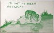 画像1: Postcard　アンティークポストカード　水面の自分の姿を見つめるカエル　（未使用） (1)