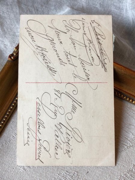 画像3: Postcard　アンティークポストカード　薔薇のお花とヴェールの女の子　写真　フランス1907年 (3)