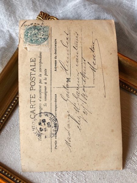 画像4: Postcard　アンティークポストカード　お鍋をのぞき込む女の子　写真　フランス1905年 (4)