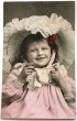 画像1: Postcard　アンティークポストカード　ボンネット帽子の女の子　写真　イギリス1908年 (1)