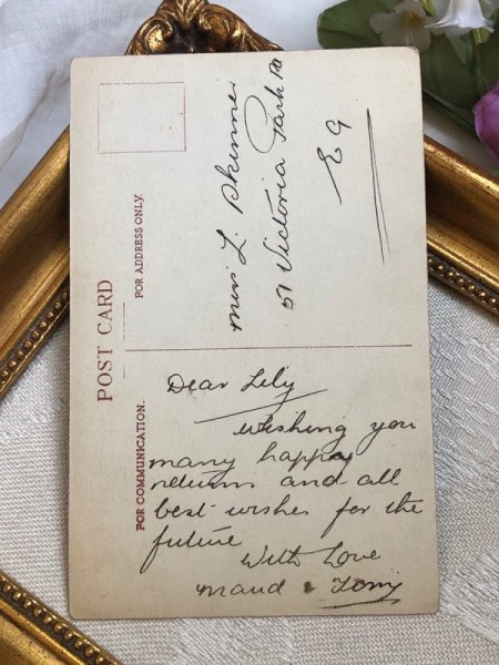 画像3: Postcard アンティークポストカード リボンの女の子 写真  (3)