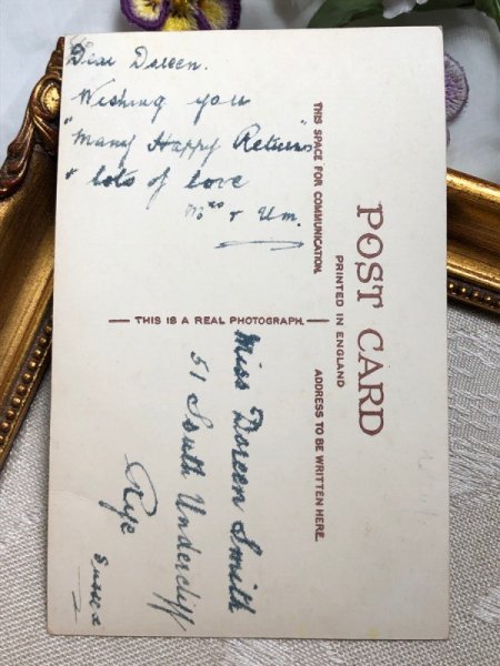 画像4: Postcard アンティークポストカード お人形と女の子 イギリス1930年代頃 (4)