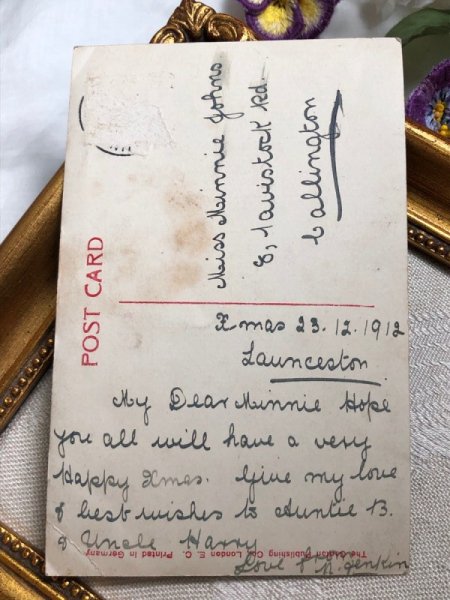 画像5: Postcard アンティークポストカード お人形さんと女の子 1912年 (5)