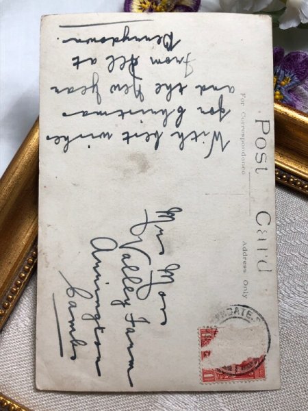 画像4: Postcard アンティークポストカード 肖像写真 お人形と女の子 イギリス1920年代頃 (4)