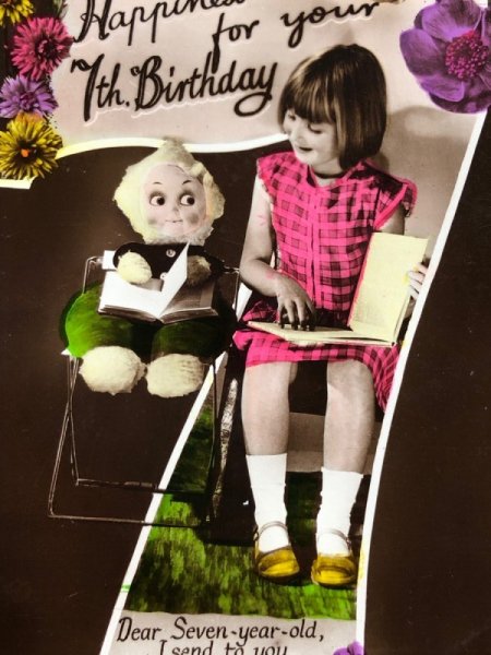 画像3: Postcard アンティークポストカード お人形と女の子 イギリス1930年代頃 (3)