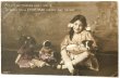 画像1: Postcard　アンティークポストカード　お人形さんと子犬を抱く女の子　イギリス (1)