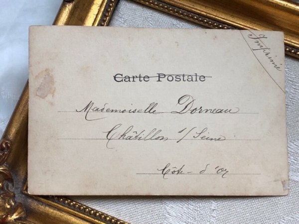 画像5: Postcard アンティークポストカード 1903年カレンダー 玩具と女の子 木馬 お人形 フラフープ  (5)