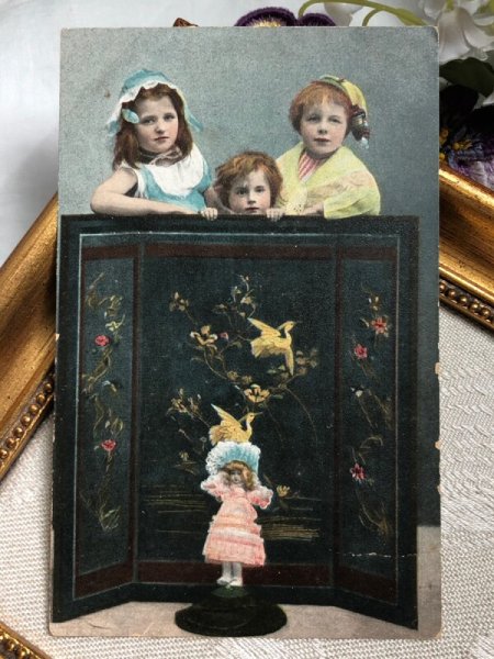 画像2: ▼SALE500▼ Postcard アンティークポストカード お人形さんと子ども達  (2)