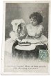 画像1: Postcard　アンティークポストカード　お人形さんと女の子　フランス1905年 (1)