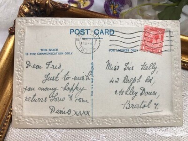 画像4: Postcard アンティークポストカード お人形さんと女の子 ぬいぐるみ おままごと イギリス1933年 (4)