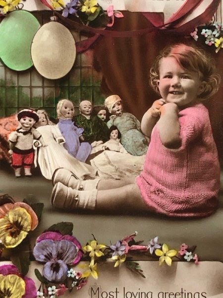 画像3: Postcard　アンティークポストカード　お人形さんと女の子　イギリス1930年代 (3)