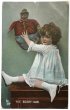 画像1: Postcard　アンティークポストカード　ブギーマンの人形と女の子　The Bogey-man イギリス1909年 (1)