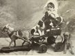 画像3: Postcard　アンティークポストカード　木馬車に乗る小さな女の子と子犬たち 　イギリス1907年 (3)