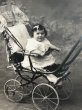 画像3: Postcard　アンティークポストカード　肖像写真　小さな女の子　乳母車　baby carriage　（未使用） (3)