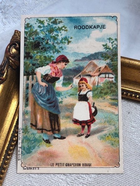画像2: Vintage trade card  アンティークトレードカード　赤ずきんちゃん　　1900年頃 (2)