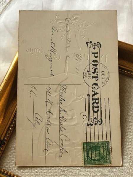 画像3: Postcard  アンティークポストカード　クリスマス　Xmas　オランダの女の子　ヤドリギ　E.Clapsaddle  (3)