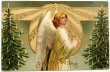 画像1: Postcard　アンティークポストカード　クリスマス　天使 ツリーとキャンドル　Ellen Clapsaddle　 (1)