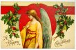 画像1: Postcard　アンティークポストカード　クリスマス　天使　ホーリー　Ellen Clapsaddle　 (1)