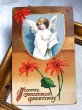 画像2: Postcard　アンティークポストカード　クリスマス　天使とポインセチアのお花　Ellen Clapsaddle　 (2)