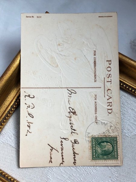 画像5: Postcard アンティークポストカード クリスマス ハープを弾く夜空の天使 Ellen Clapsaddle  (5)