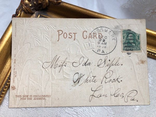 画像3: Postcard アンティークポストカード クリスマス 聖母子を祝福する天使 Ellen Clapsaddle  (3)