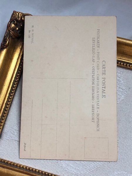 画像4: Postcard アンティークポストカード クリスマス 鹿の親子 母娘 M.M.VIENNE (未使用) (4)
