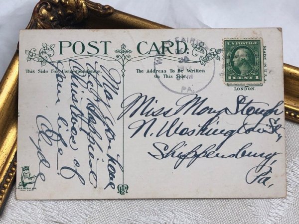 画像4: Postcard アンティークポストカード クリスマス プレゼントと子豚と子ども達 Pauli Ebner 1926年 (4)