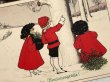 画像3: Postcard　アンティークポストカード　クリスマス　豚の絵を描く子ども達　ホーリー　ヤドリギ　Pauli Ebner　（未使用） (3)