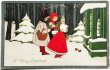 画像1: Postcard　アンティークポストカード　クリスマス　訪ねてきた子ども達　Pauli Ebner　アメリカ1914年 (1)