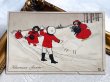 画像2: Postcard　アンティークポストカード　クリスマス　豚の絵を描く子ども達　ホーリー　ヤドリギ　Pauli Ebner　 (2)