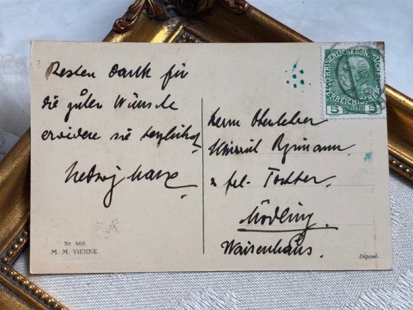 画像3: Postcard アンティークポストカード クリスマス 豚の絵を描く子ども達 ホーリー ヤドリギ Pauli Ebner オーストリア1909年 (3)