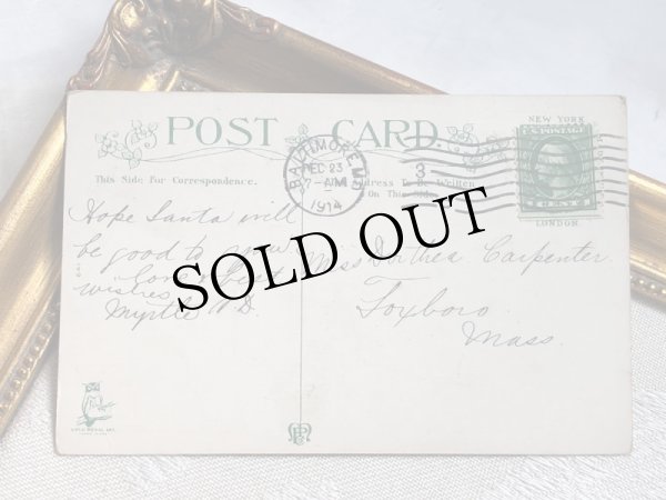 画像3: Postcard　アンティークポストカード　クリスマス　訪ねてきた子ども達　Pauli Ebner　アメリカ1914年 (3)