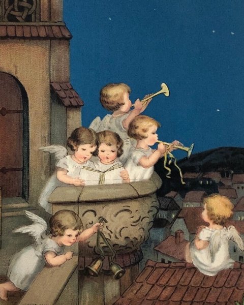 画像3: Postcard 　アンティークポストカード  クリスマス　新年祝い　祝福をする天使  Lia Doring（未使用） (3)