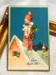 画像2: Postcard 　アンティークポストカード  新年祝い　煙突の上の小さな天使  （未使用） (2)
