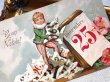 画像3: Postcard  アンティークポストカード　クリスマス　カレンダーをめくる妖精 (3)