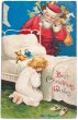 画像1: Postcard　アンティークポストカード　クリスマス　サンタさんにお願いごとをする女の子　Ellen Clapsaddle　 (1)
